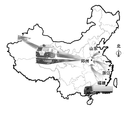 　未來將有更多沿海城市的貨物集中到鄭州，然后搭乘鄭歐班列出口歐洲。扈森 制圖