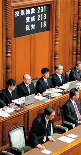 27日，日本國會(huì)參議院公布新建“國家安全保障會(huì)議”法案投票結(jié)果。