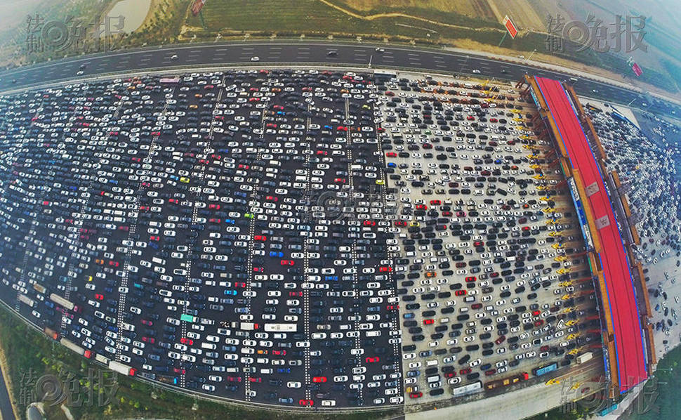 車流航拍。