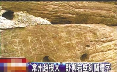 “常州趙根大” 2009年3月27日，臺灣北海岸野柳地質(zhì)公園巖壁上被刻下“中國常州趙根大”字樣。臺灣媒體將此事報道后，趙根大公開道歉。