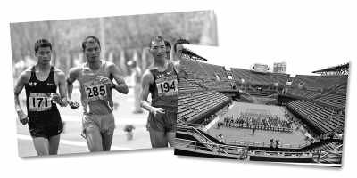 左圖:5月10日,遼寧隊選手耿志耀(左一)在十二運男子50公里競走比賽中。 　　新華社記者 李 鋼攝 　　右圖:6月10日,十二運網(wǎng)球團體賽在大連正式開拍,部分比賽遭遇了“零觀眾”的尷尬場面。 　　人民視覺