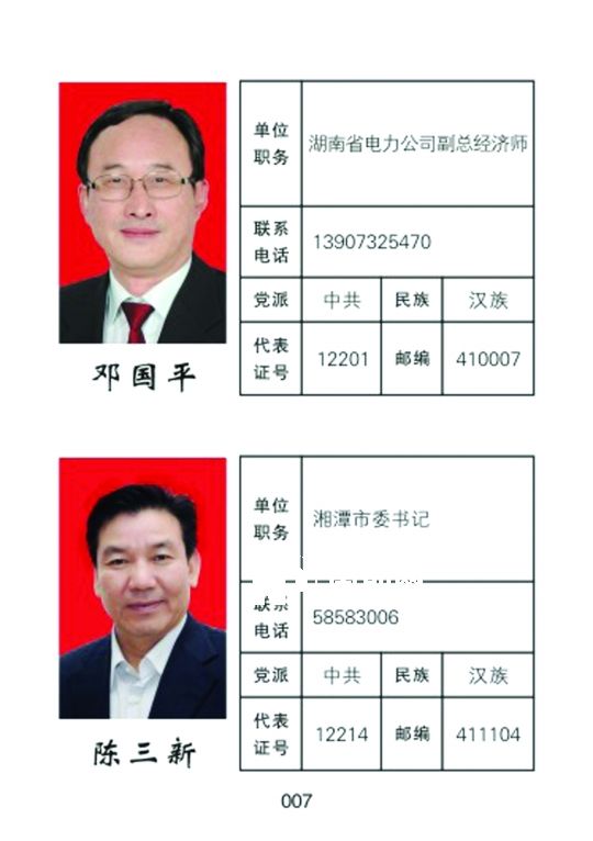 湘潭市人大常委會(huì)官網(wǎng)公開的湖南省委書記徐守盛和湘潭市委書記陳三新的信息。兩人均為湘潭選出的湖南省人大代表，陳三新同時(shí)是湘潭市人大代表。</p><p>