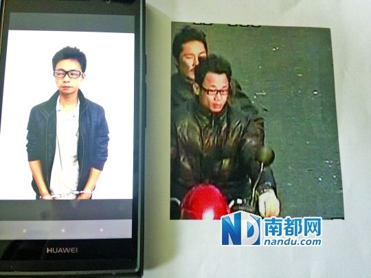 叉車司機肖東。飛車搶奪嫌疑人(戴眼鏡者)。