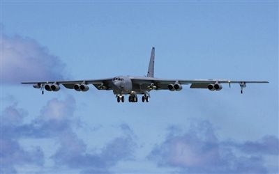 美軍B-52戰(zhàn)略轟炸機(jī)。其為韓三大核保護(hù)傘之一。