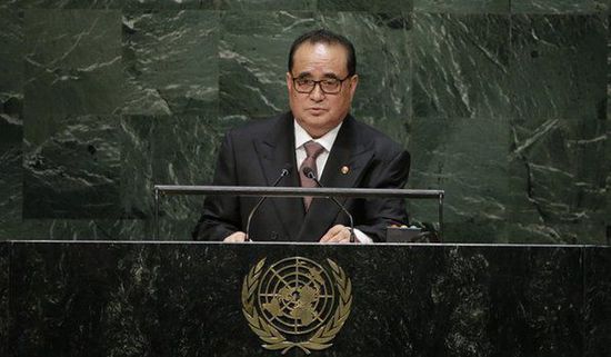 9月27日，朝鮮外相李洙墉在聯(lián)大發(fā)表講話。