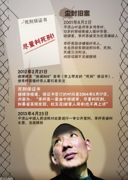 因涉嫌奸殺幼女，李懷亮被羈押了近12年，先后歷經(jīng)有期徒刑15年、死刑、死緩三次判決，最終因“證據(jù)不足、事實(shí)不清”于近日被宣判無(wú)罪，當(dāng)庭釋放