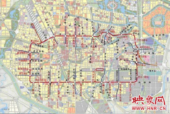 鄭州地鐵5號(hào)線線路圖。