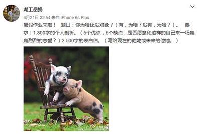 岳馨鈺在自己的個人微博上布置暑假作業(yè)。微博截圖