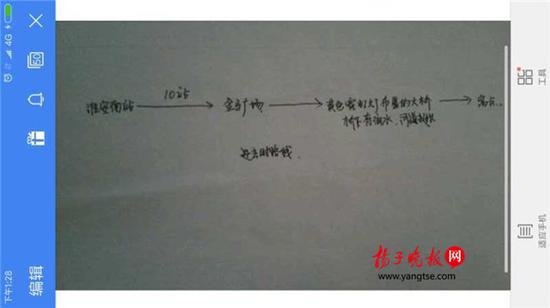 警方根據(jù)這兩張手繪地圖，動用300余人次警力終于將林芳找到。（圖由淮安警方提供）
