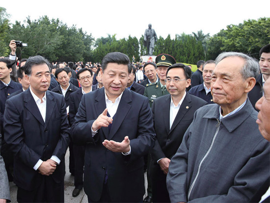 2012 年12 月，習近平任中共中央總書記后首次離京，即到改革前沿的廣東考察