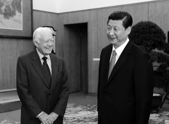 2012年12月13日，中共中央總書記習(xí)近平在中南海會(huì)見美國前總統(tǒng)卡特