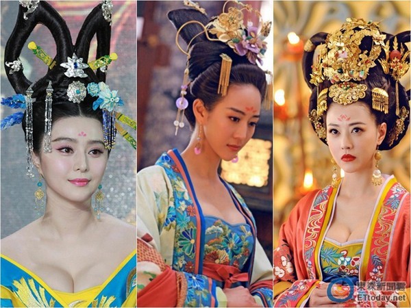 范冰冰、張鈞甯、周海媚，在《武媚娘》中爆乳演出