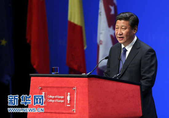4月1日，國家主席習(xí)近平在比利時布魯日歐洲學(xué)院發(fā)表重要演講。新華社記者 龐興雷 攝