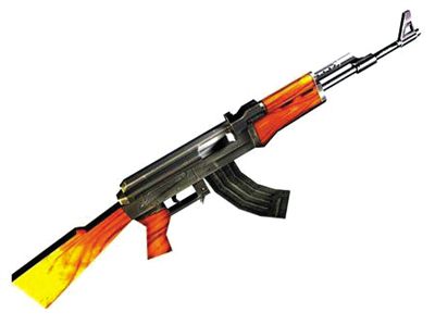 AK47步槍：哈馬斯大量仿制，是武裝分子主要武器。