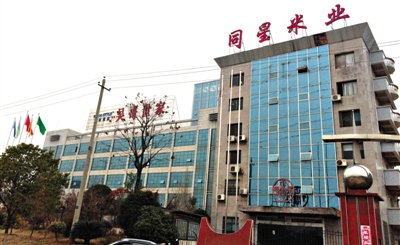 月11日，婁底市經(jīng)濟技術開發(fā)區(qū)內(nèi)，同星米業(yè)和吳哥世家兩家公司因借貸資金鏈斷裂，公司大門緊鎖。新京報記
