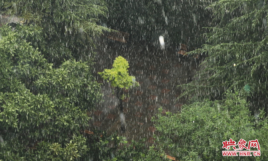 17時(shí)32分,鄭州強(qiáng)降雨,紫荊山附近的市民真切地感受到了什么叫大雨傾盆。