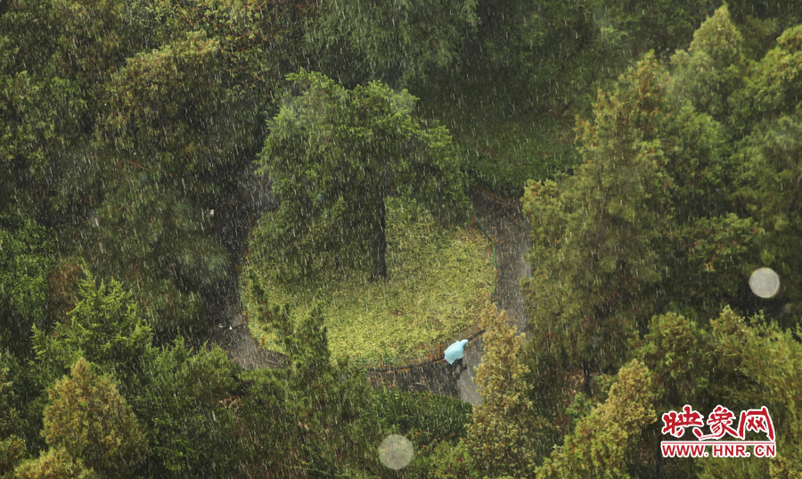 17時(shí)25分,鄭州強(qiáng)降雨,紫荊山附近的市民真切地感受到了什么叫大雨傾盆。