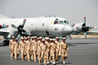 吉布提機場，日本海上自衛(wèi)隊的兩架P-3C飛機抵達，在亞丁灣執(zhí)行反海盜任務(wù)。